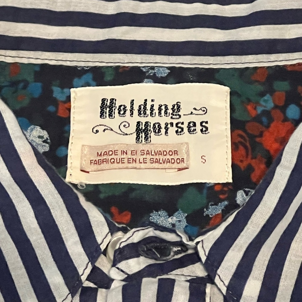 ANTHROPOLOGY HOLDING HORSES BUTTON UP LONG SLEEVE TOP SZ SM CONVERTS TO TIE - Picture 5 of 10